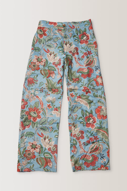 PANTALON CAPON - FLORAL AZUR